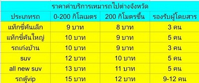 เหมารถไปต่างจังหวัดราคา